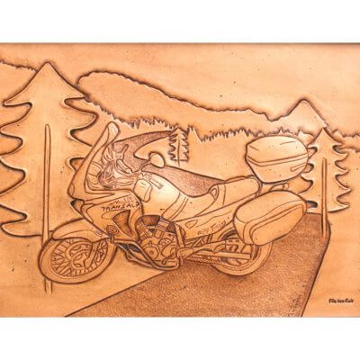 Toile en cuir sculptée - Transalp Honda